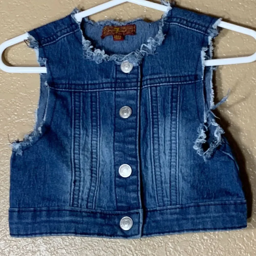 7 For All Mankind toddler girl distressed vest‎